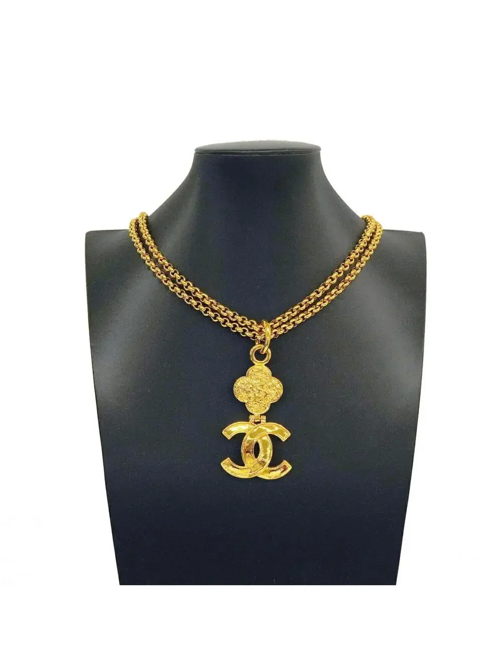 Chanel Cc Logo Pendant Necklace Metal #357886C11B